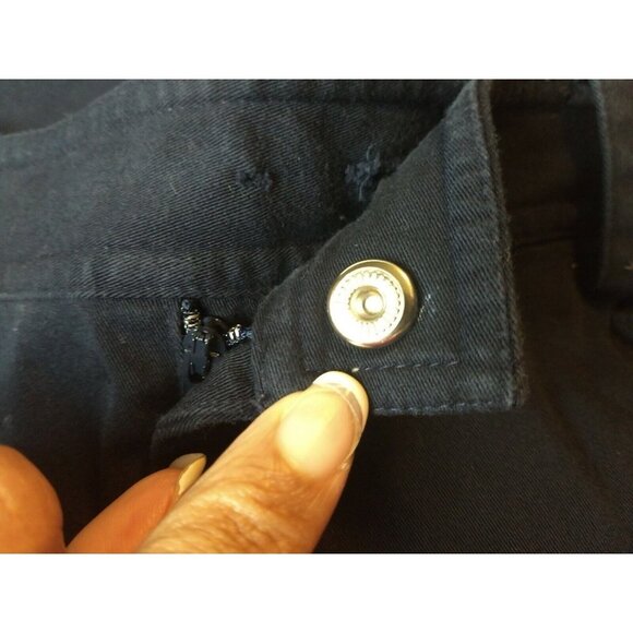 Lauren Ralph Lauren Capri Cropped Pants Women Size 8 Blue Pockets FLAW - Picture 8 of 8